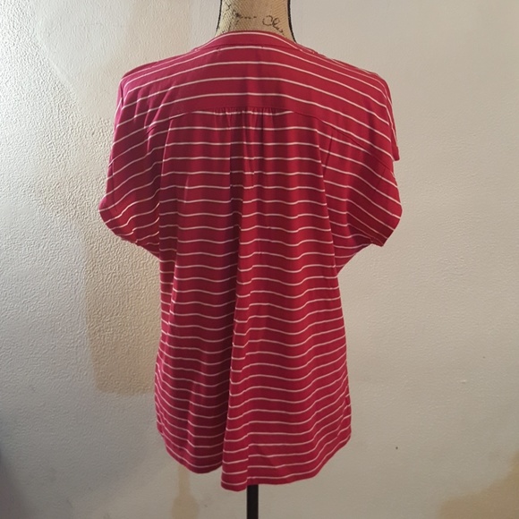 Button down (half way) striped shirt. - Picture 3 of 4